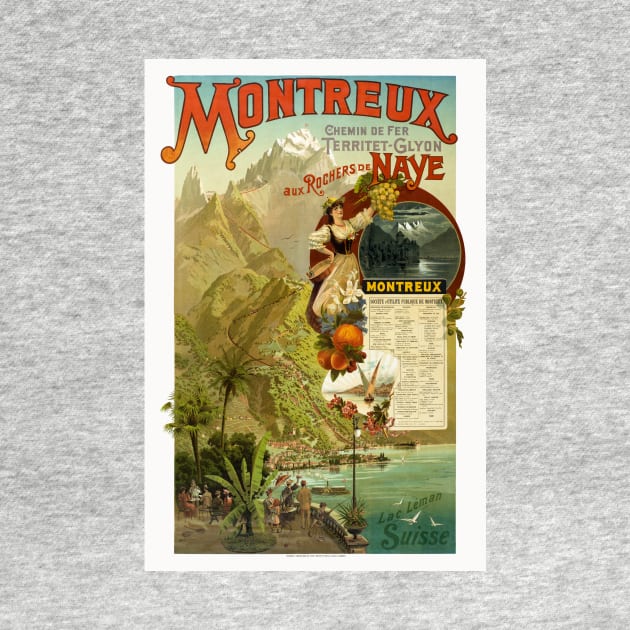 Montreux Switzerland Vintage Travel Poster 1894 by vintagetreasure